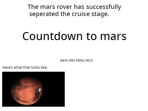 Countdown to mars