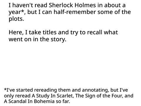 Guessing Plots of Sherlock Holmes Stories