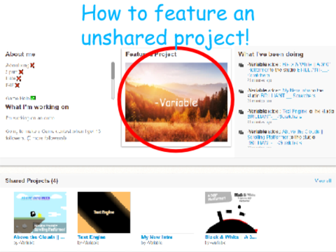 How to feature an unshared project!
