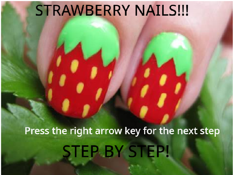 Strawberry nails! Step by Step!!!!