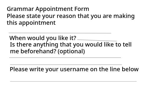 Appointment form.