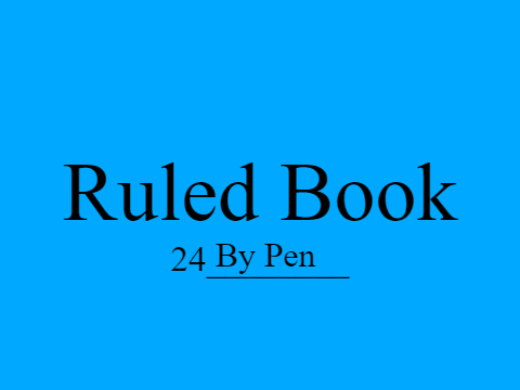 Ruled Book by Pen