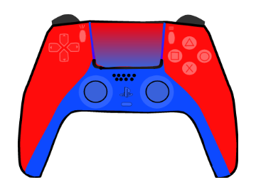 Vector PS5 Controller - Red and Blue