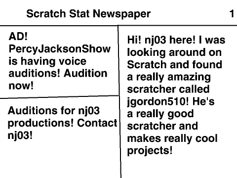 Scratch Stat Newspaper #7