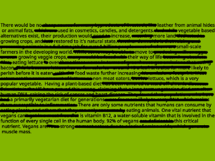 Vegans Are Strong -- An Erasure Poem 