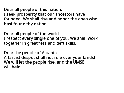 Speech of new Secretary-Minister