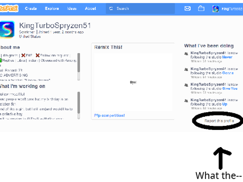 why can I report my profile