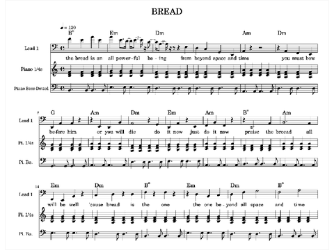A really bad bread song I made by spamming my keyboard