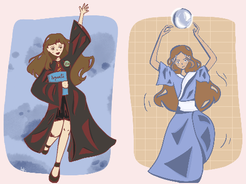 Fanart for Katara and Hermione!