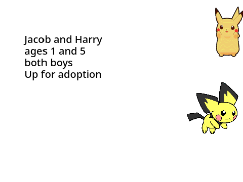 Pikachu and Pichu for adoption