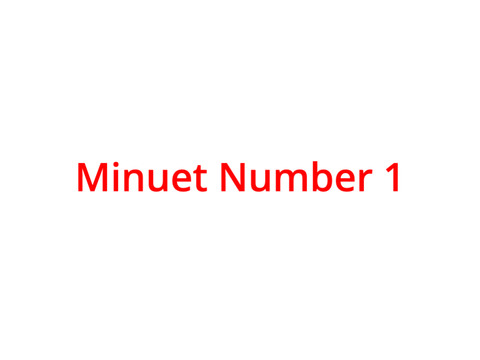 Minuet Number 1 - Suzuki Book 1