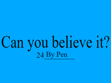 Can you believe it?
