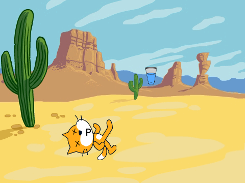 scratch cat is thirsty
