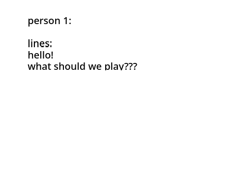 games part 3 lines with person 3's lines