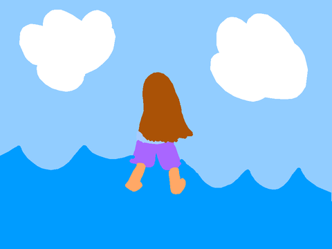 Person in the ocean-Parallax