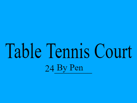 Table Tennis Court By Pen