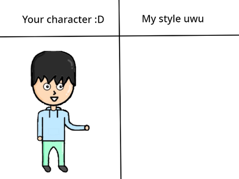 I will redraw your character in my art style remix