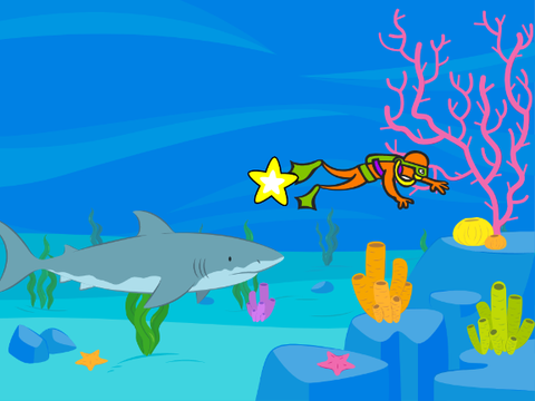 diver shark star