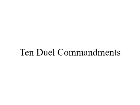 Ten Duel Commandments - Original MCU Parody