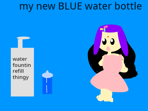 my new blue water bottle