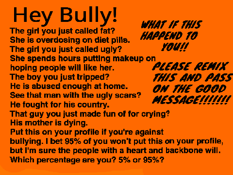 Stop Bullying please remix and pass on this message remix remix