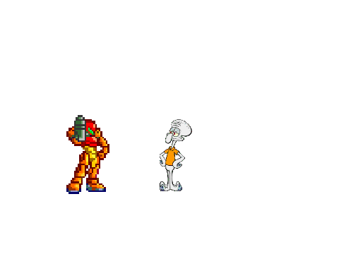 Samus kills Squidward