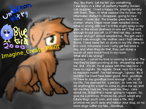 Sign if you're against breeding your animals, and support adopting! remix