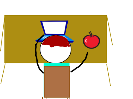 me using my laptop