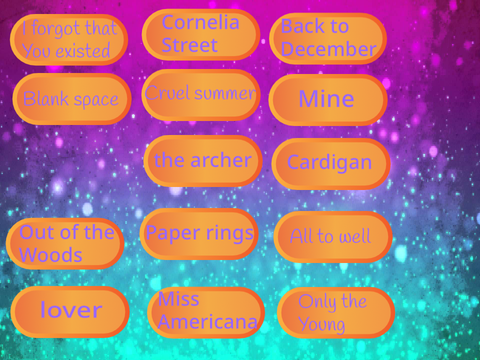 Taylor Swift favourite songs!