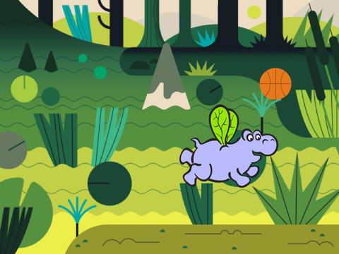 Marcus the Hippo Throws Basketballs