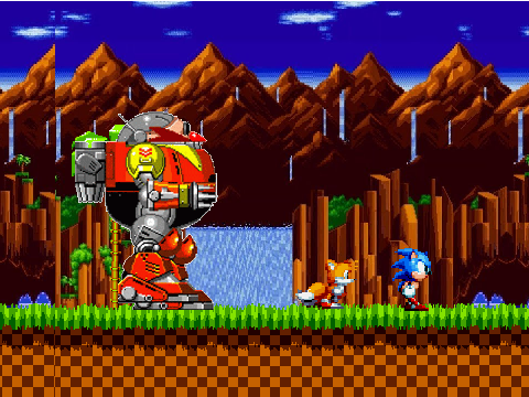 sonic and tails chased by death egg robot