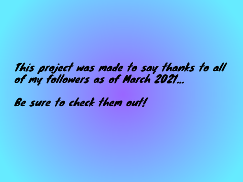 March 2021 follower shoutouts!