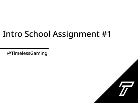 Intro School Assignment 1 | TLG | Submission