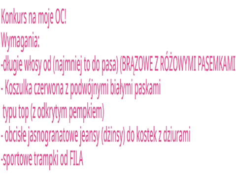Konkurs na moje OC do różnych projektów może i do profilu <3