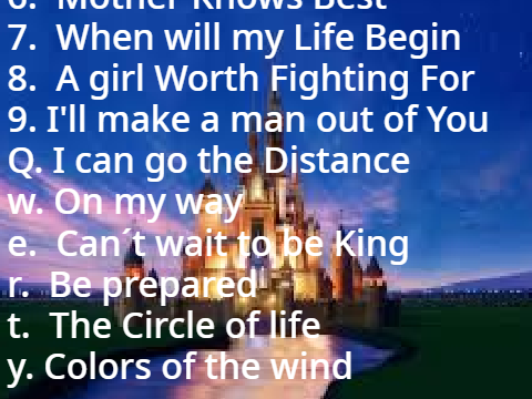 My songs Disney