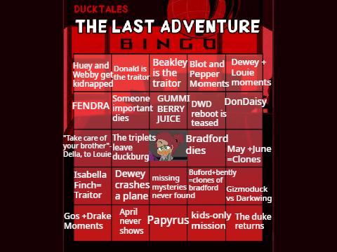 DuckTales Finale Bingo