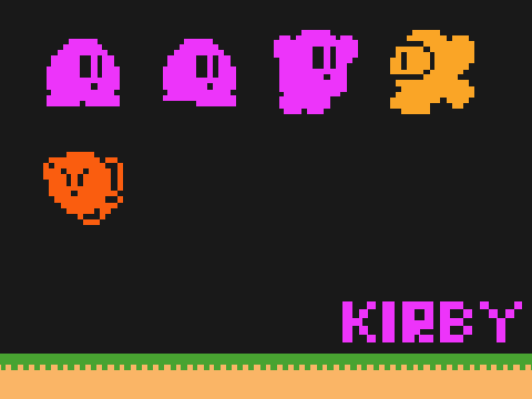 Atari 2600 Style Kirby Sprites