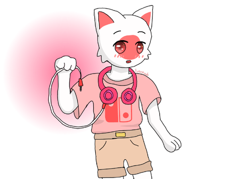 Japan cat with headphones