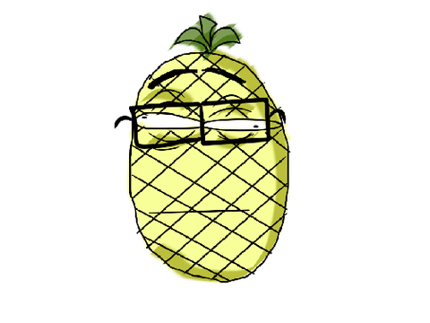 do a staring contest with the pineapple
