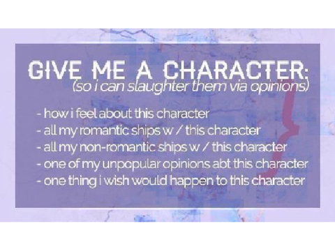 Send me some characters!! :D