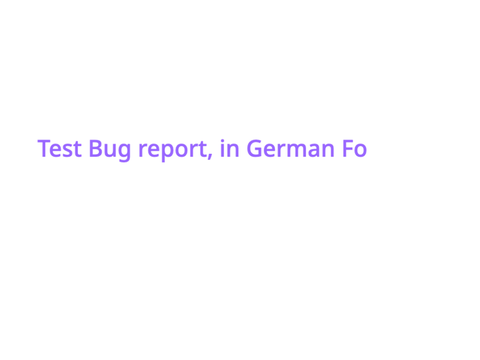 Test for Bug report