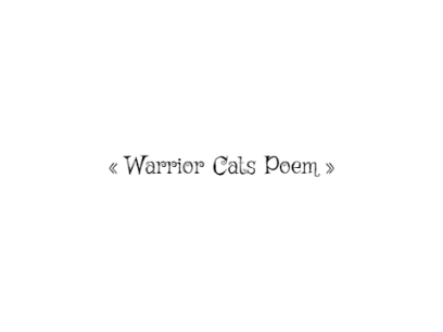 Warrior Cats Poem MAP