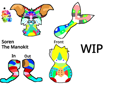 Soren's WIP fursona! Soren the Manokit!