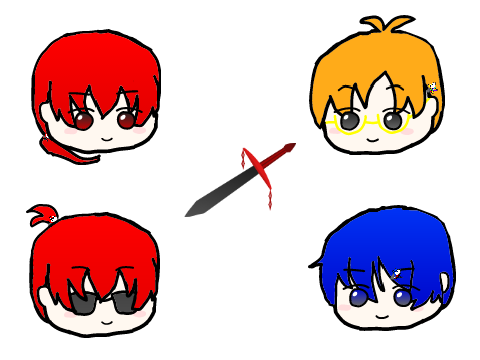 【dorakira様へ】オリキャラの4人＋剣