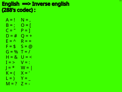 Inverse english (288's codec)