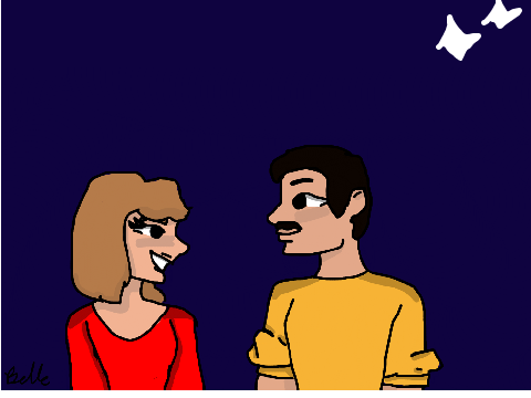 Freddie Mercury and Mary Austin fanart