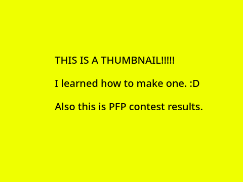 Contest results!!