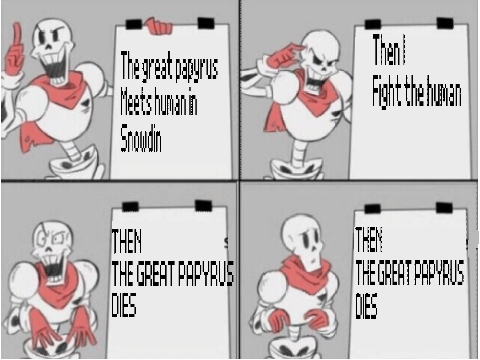 Papyrus' plan meme template (Genocide route)