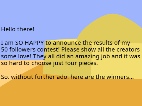 50 Follower Contest RESULTS!