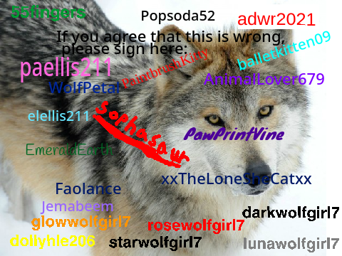Sign To Stop Wolf Hunting!!!!